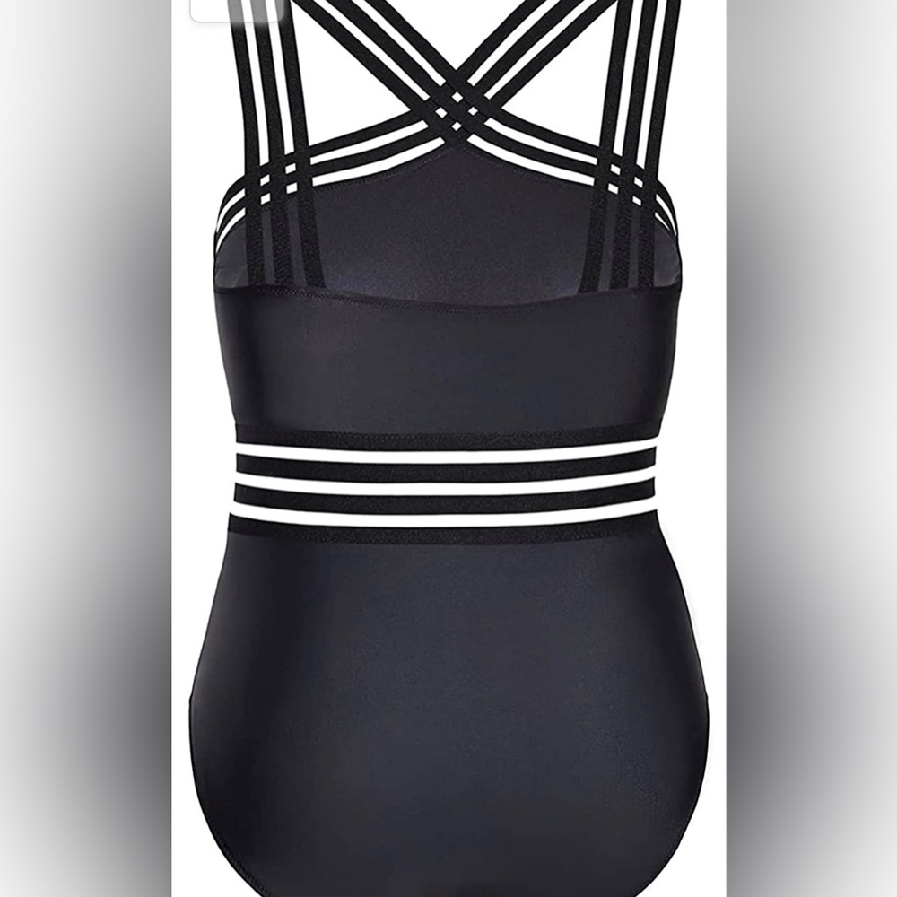 Hilor Women's One Piece Swimwear Front Crossover Swimsuits Hollow Bathing XXL - Picture 7 of 9